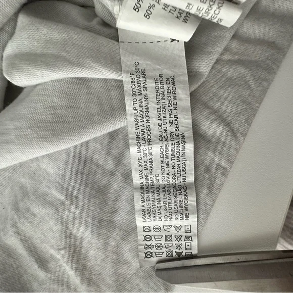 NWOT Vintage Zara Trafaluc Grey V-Neck Short Sleeve Chain Epaulette Tee M - Picture 10 of 16